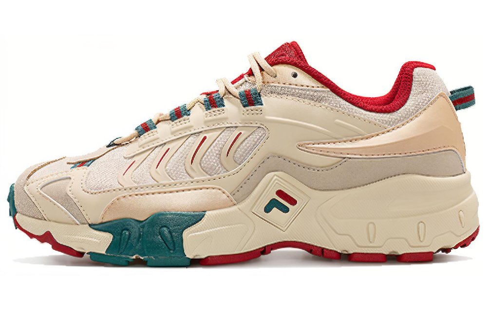 FILA FUSION Fila Retro Running Shoes Golden/Red/Green Women's