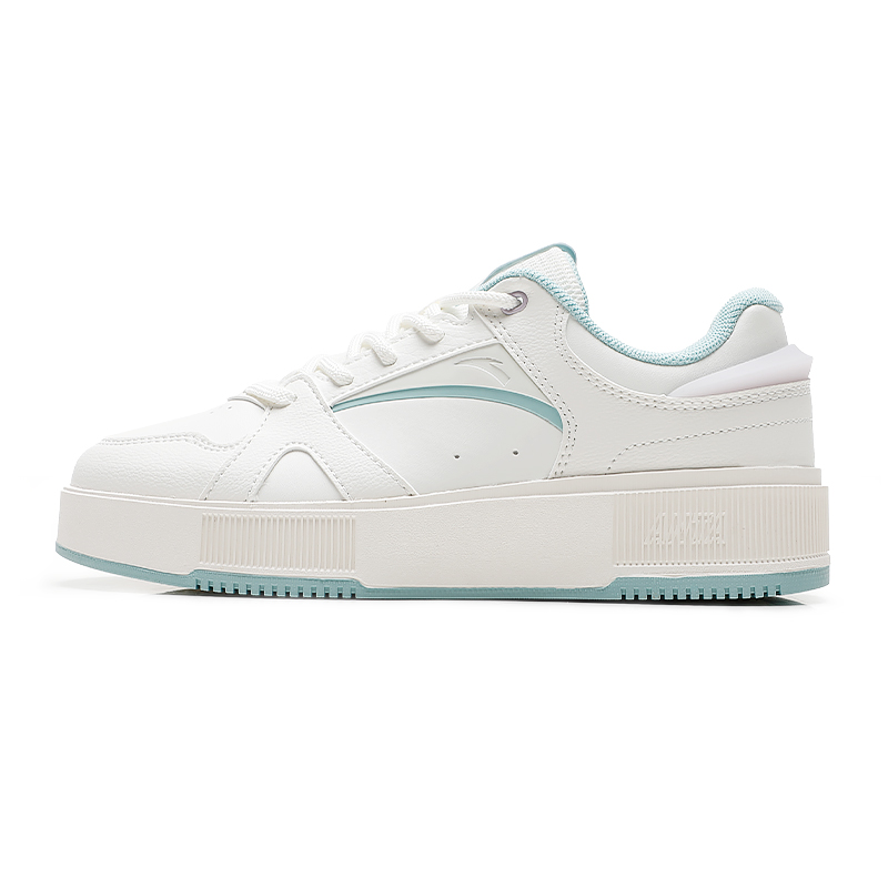 ANTA Life Collection Skateboard Shoes Women's Mid-Top Ivory White/Misty Purple/Ice Water Green