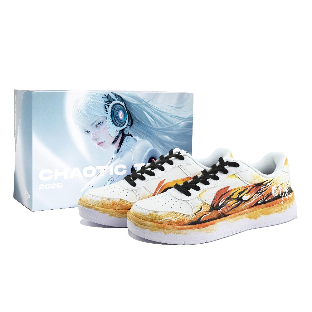 LiNing Pontoon Boats Wear resistant And Lightweight Low Top Skateboard Shoes Men's Yellow White