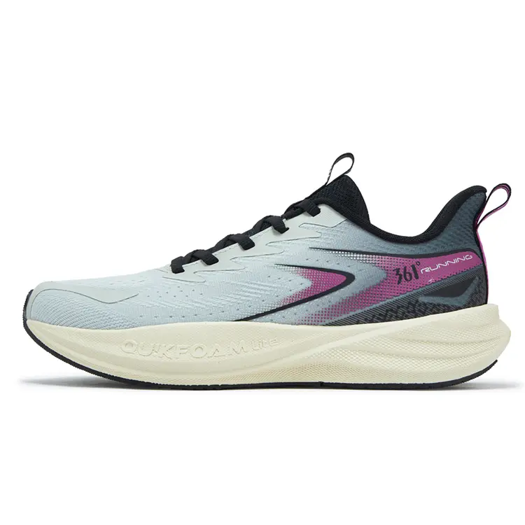 361° Speed Surge Float 1.0 Slip Resistant, Abrasion Resistant, Breathable Low Top Running Shoes Men's Gray Black Purple