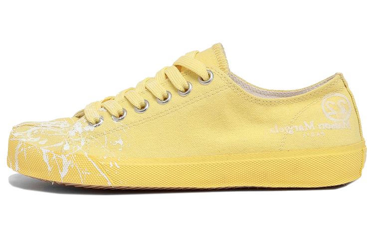Maison Margiela Tabi Paint Low Top Stylish Skateboarding Shoes Women's Yellow
