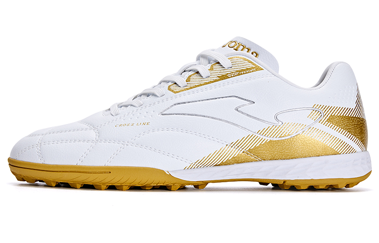 Joma TF Rubber Broken Studs Anti Slip Wear Resistant Soccer Shoes Men's White Gold
