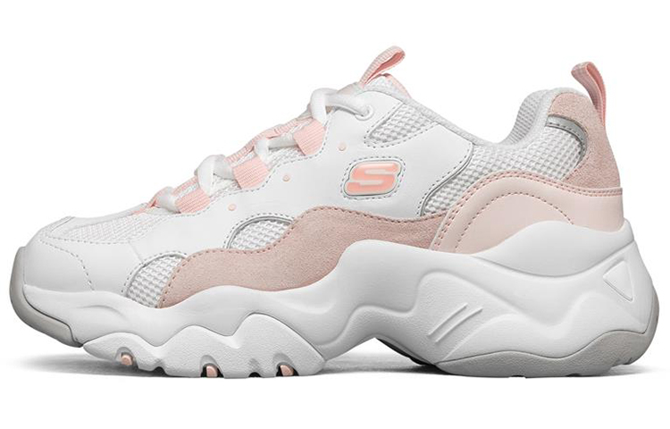 Skechers D'LITES 3.0 Cushioned Slip-Resistant Breathable Coverage Low-Top Casual Shoes Women's White Pink
