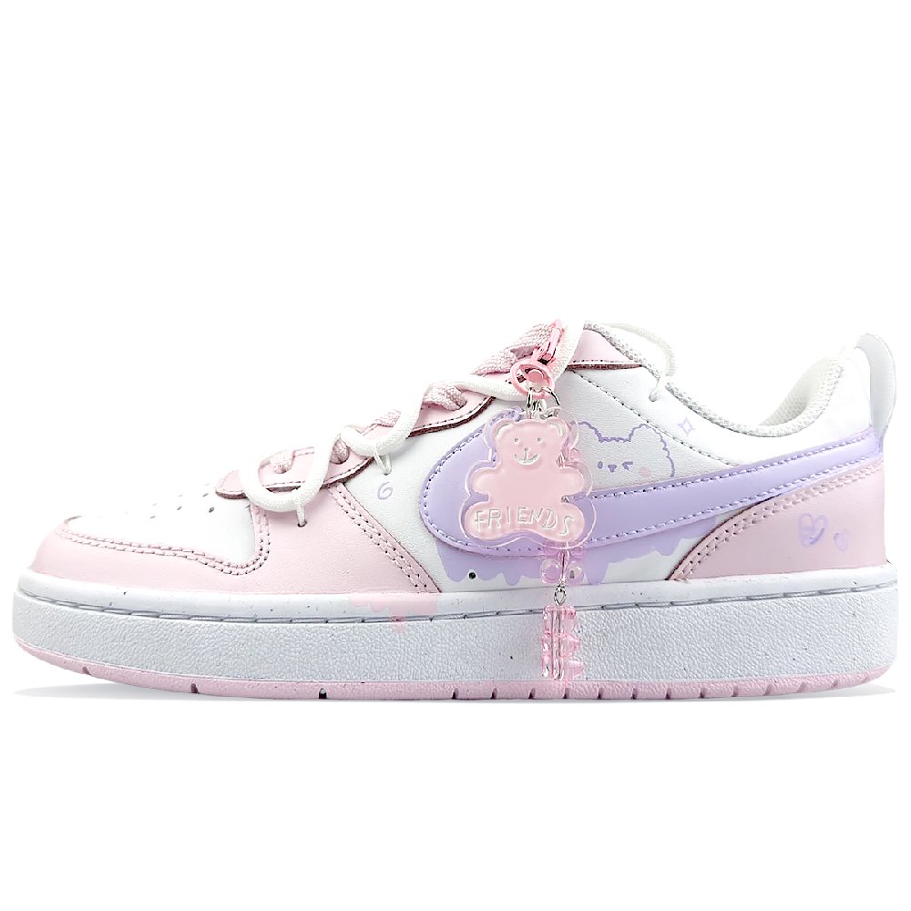 Nike Court Borough Wear-resistant And Lightweight Low-Top Skateboard Shoes Women's Pink White