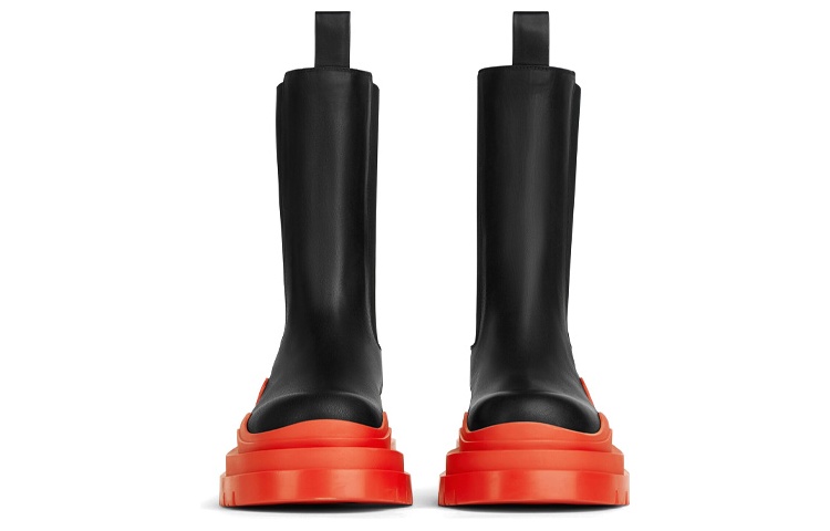 Bottega Veneta Bottega Venetta Tire Boot Black Orange