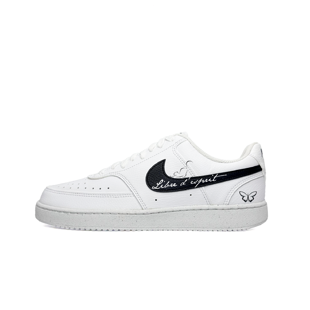 Nike Court Vision 1 Hardworking Kitten Anti Slip Wear Resistant Low Top Skateboard Shoes Men's Black