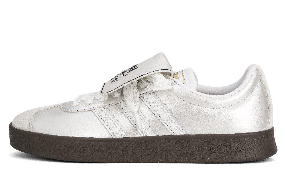 Adidas Vl Court Classic Lurex Weaving Dreams Abrasion Resistant Low Top Skateboard Shoes Women's Light Silver