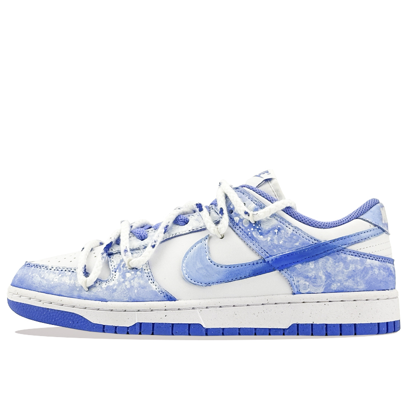 Nike Dunk Low Dusty Blue Gale Abrasion Resistant Low Top Skateboard Shoes Unisex White Blue