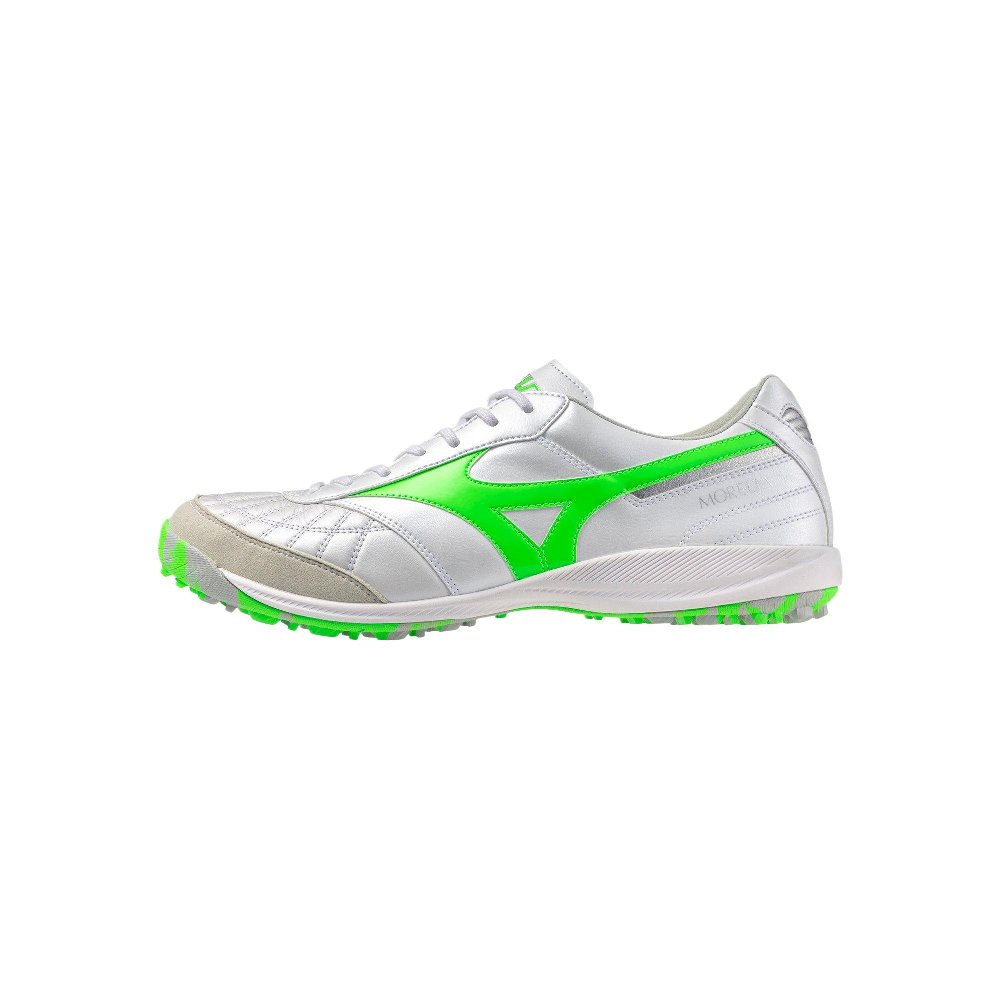 Mizuno TF Rubber Broken Studs Cushioning Soccer Shoes Unisex Silver White