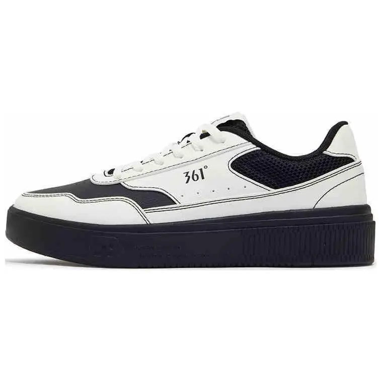 361° Anti-Slip And Wear-Resistant Coverage Low-Top Skateboard Shoes Women's White Black