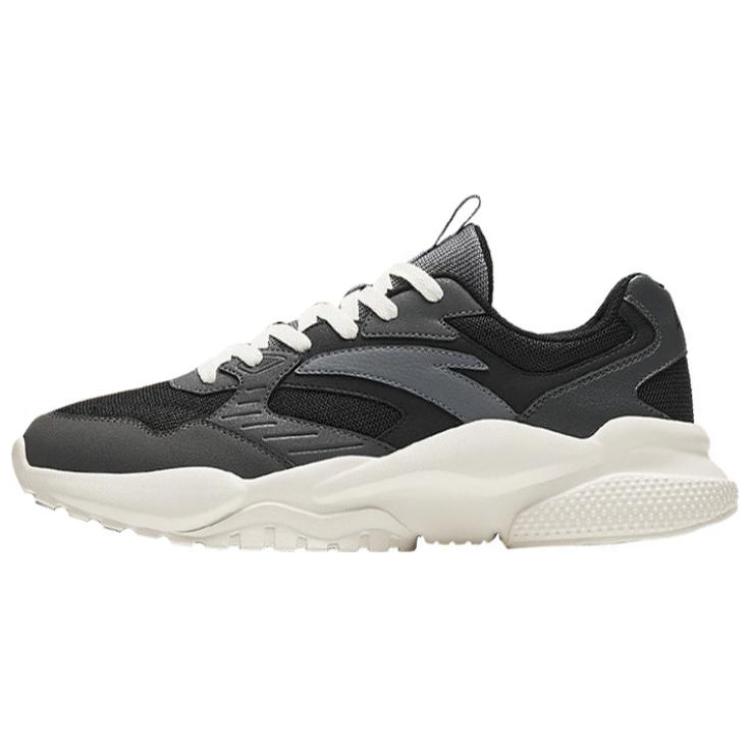 Anta Anti Slip Wear Resistant Low Top Casual Shoes Men's Black Gray