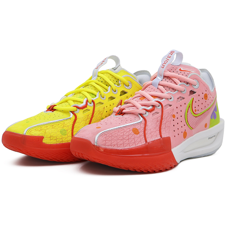 Nike Air Zoom G.T. Cut 3 EP Cushioning, Wear Resistant Low Top Basketball Shoes Unisex Pink Yellow