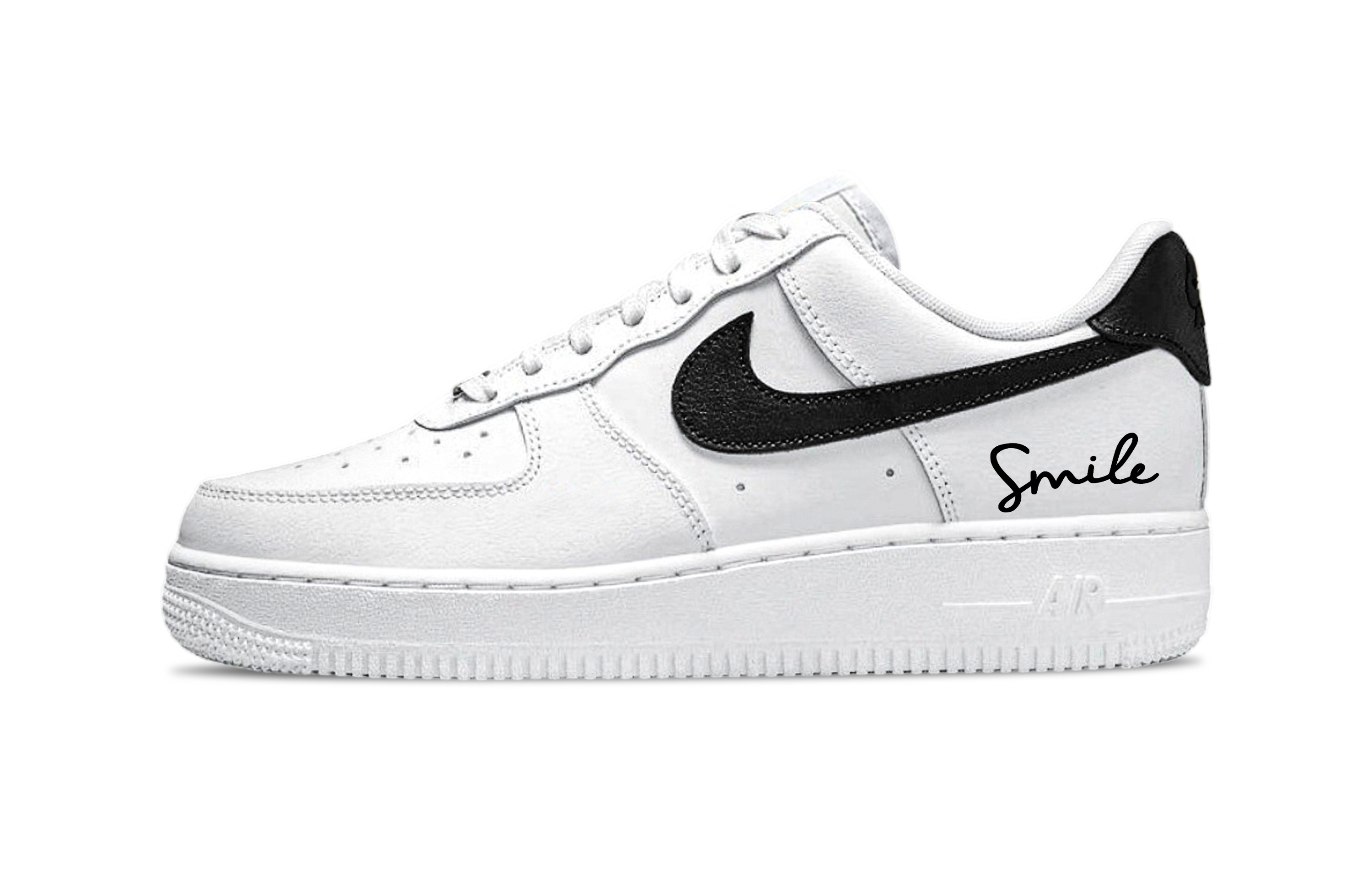 Nike Air Force 1 Super White Abrasion Resistant Low top Skateboard Shoes Unisex White Black
