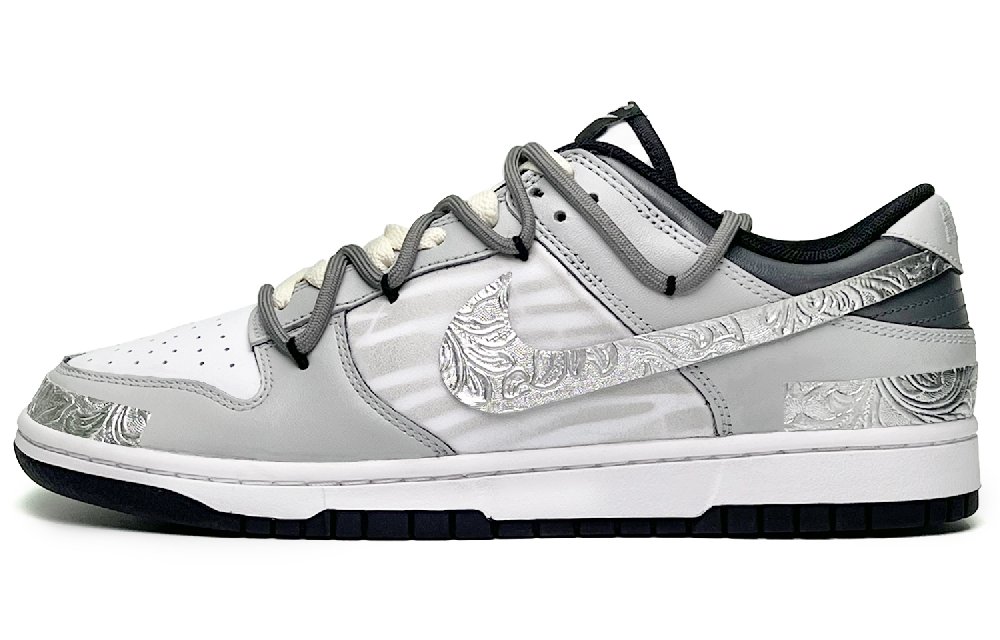 Nike Dunk Chinese Trendy Tide Low-Top Skateboard Shoes Men's Silver Gray