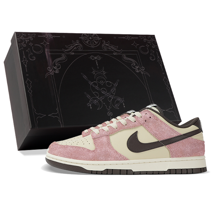 Nike Dunk Slip-Resistant Low-Top Skateboard Shoes Unisex Pink Brown