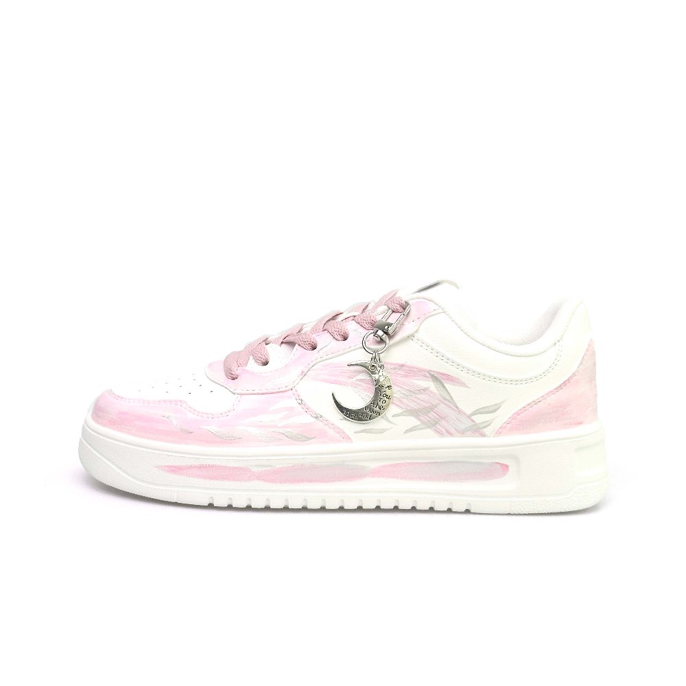 Anta Relaxed Slip Resistant, Abrasion Resistant, Breathable Low Top Skateboard Shoes Unisex Pink White