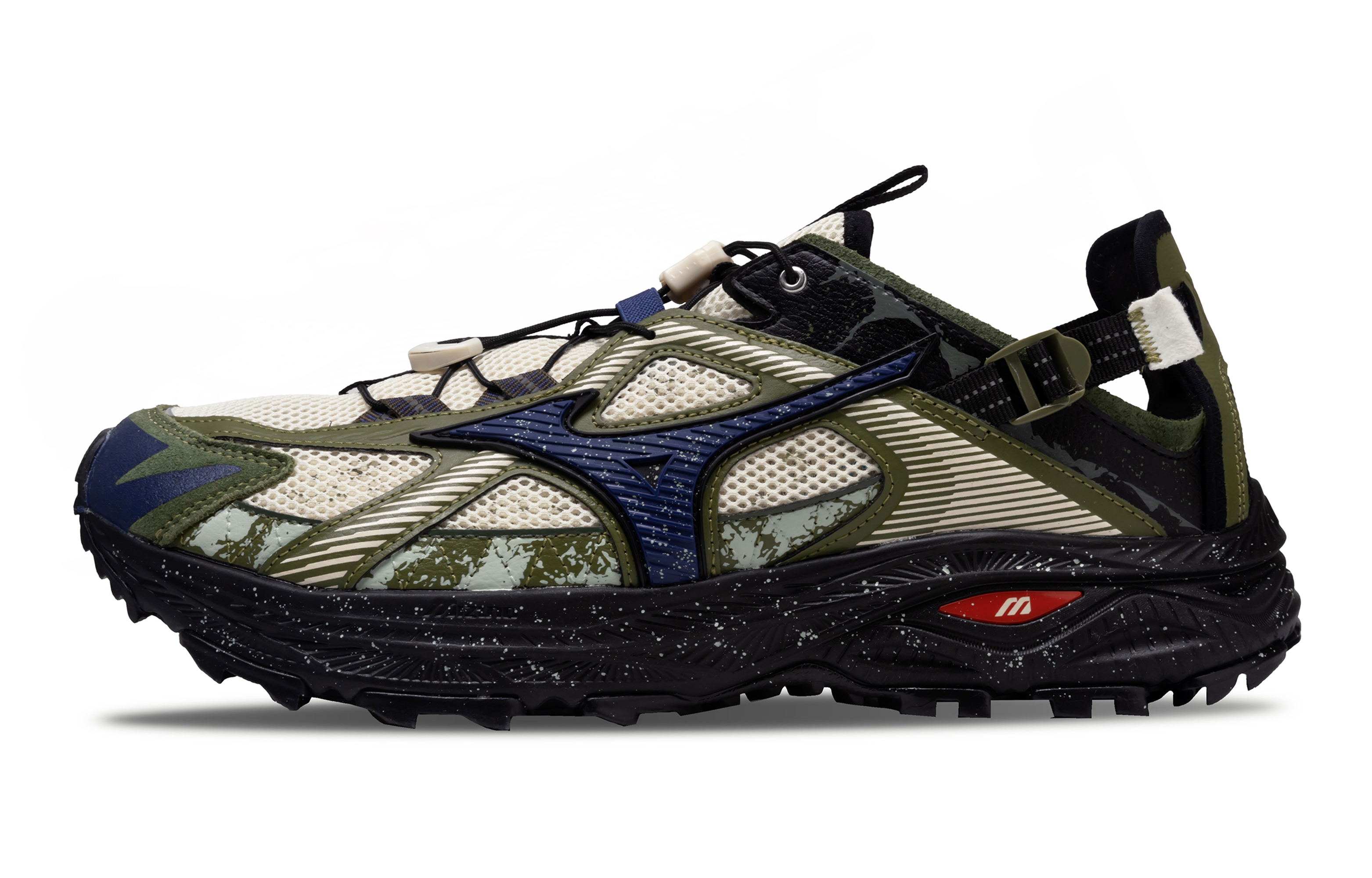 Mizuno Racer Trail River Trekking Shoes Unisex Ecru/Dark Olive Green