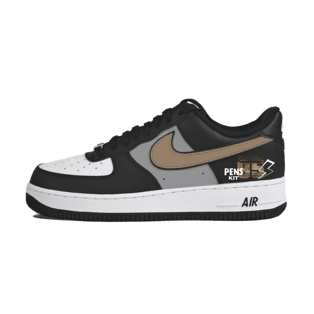 Nike Air Force 1 'Panda' Abrasion Resistant Low Top Skateboard Shoes Unisex Black