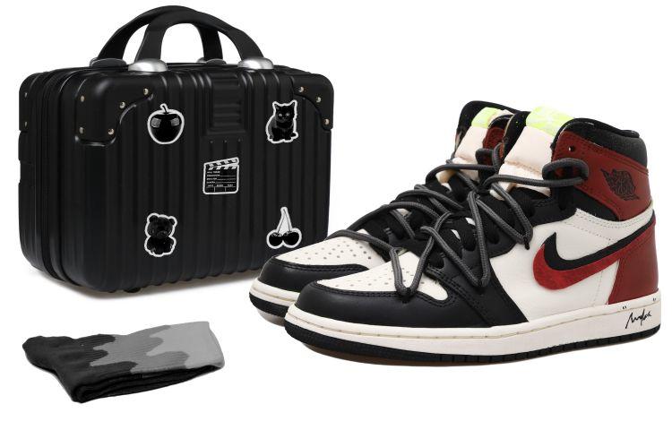 JORDAN Air JORDAN 1 Vintage Basketball Shoes Unisex High Top Black/White/Red