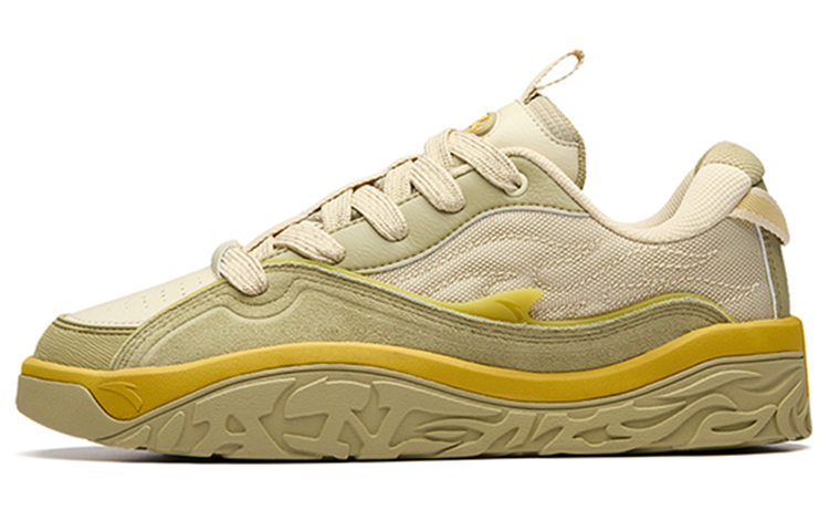 Anta Hot Height Increasing Low-Top Skateboard Shoes Men's Beige Yellow Granules