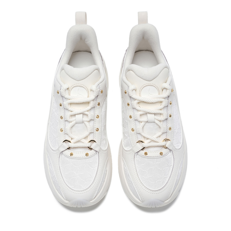 LI NING 1990 Heart Dance Cushioning, Wear Resistant Low top Casual Shoes Women's Ecru купить в интернет-магазине Yoocart с быстрой доставкой по России.