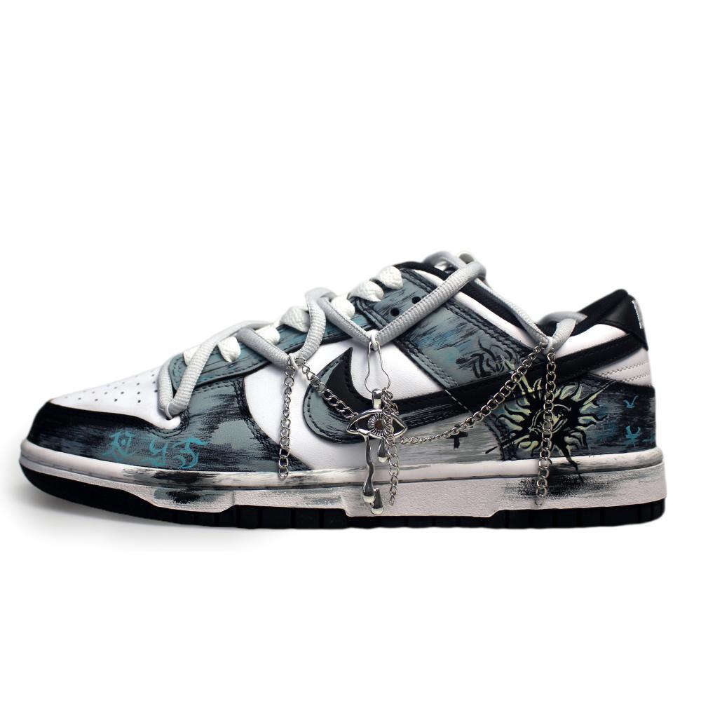 Nike Dunk God's Tears Anti Slip Wear Resistant Low Top Skateboard Shoes Unisex Black White