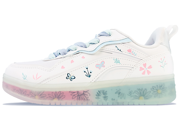 LiNing Low-Top Skateboard Shoes Women's White Pink