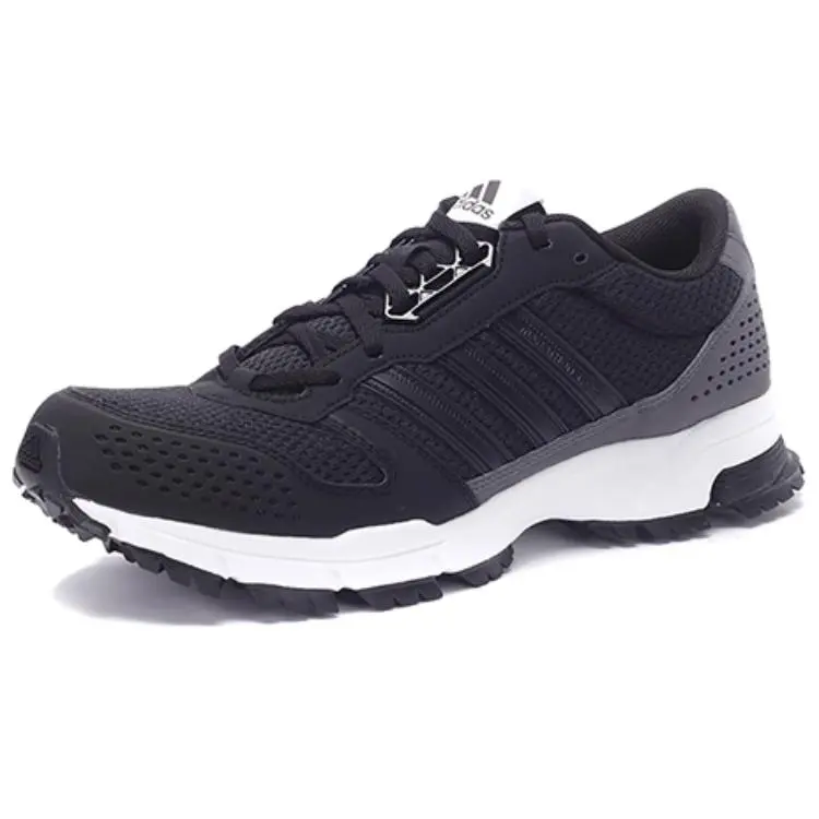 Adidas Marathon 10 Anti Slip Wear Resistant Low Top Casual Running Shoes Men's Black Gray