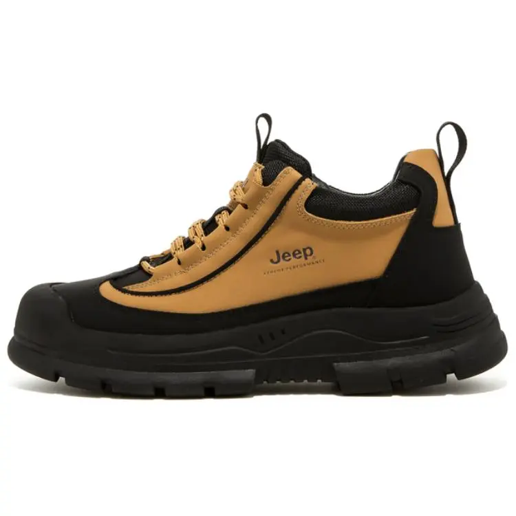 Jeep Wear-Resistant Ankle-Length Winter Boots Men's Earth Yellow Black