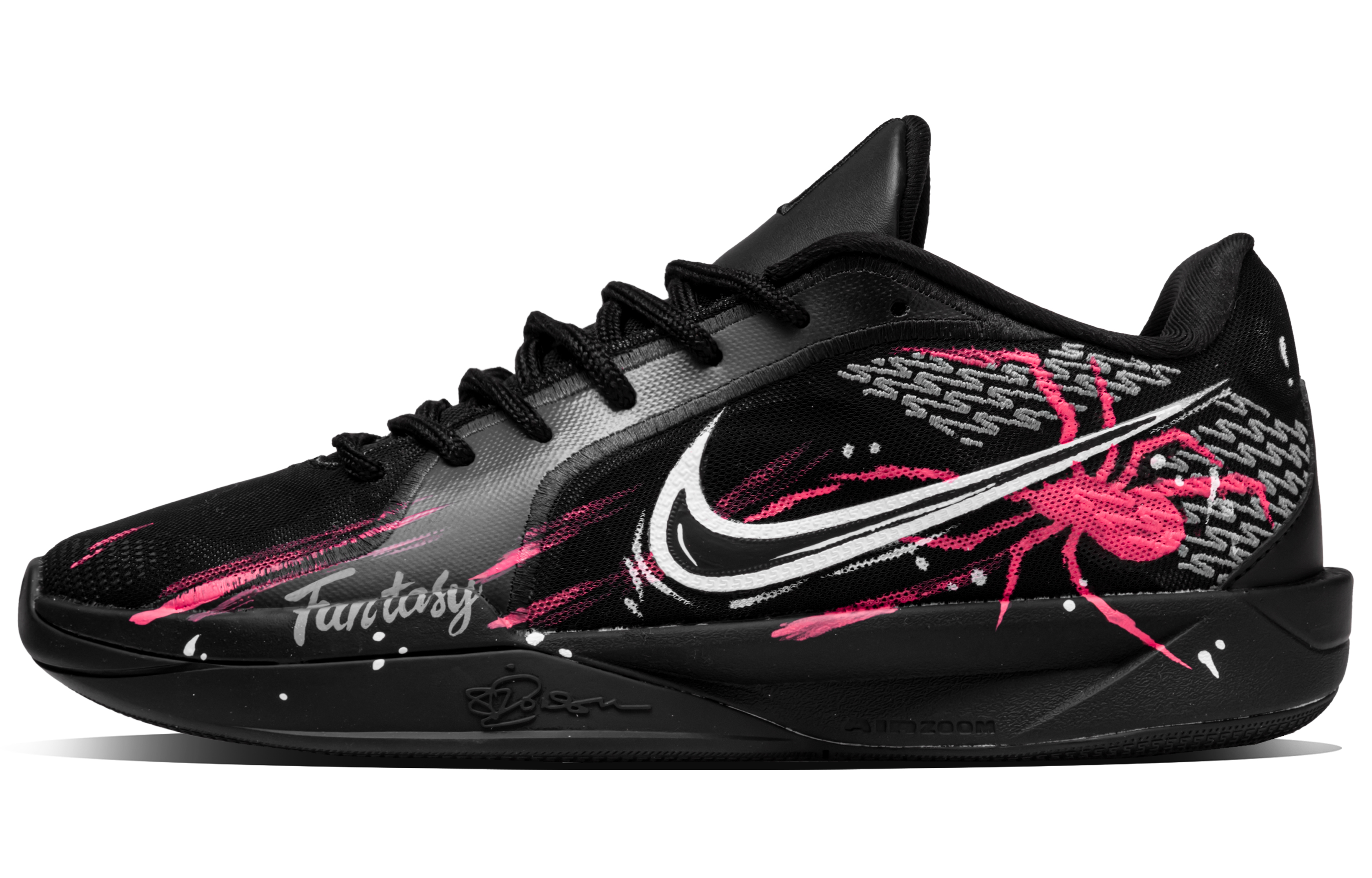 Nike Sabrina 2 Spider Web Phantom Box Abrasion Resistant Low top Basketball Shoes Unisex Black Pink