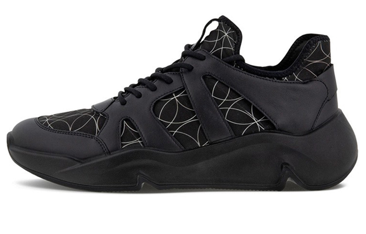 Ecco Tide Fun Anti-Slip Wear-Resistant Low-Top Chunky Sneakers Men's Black