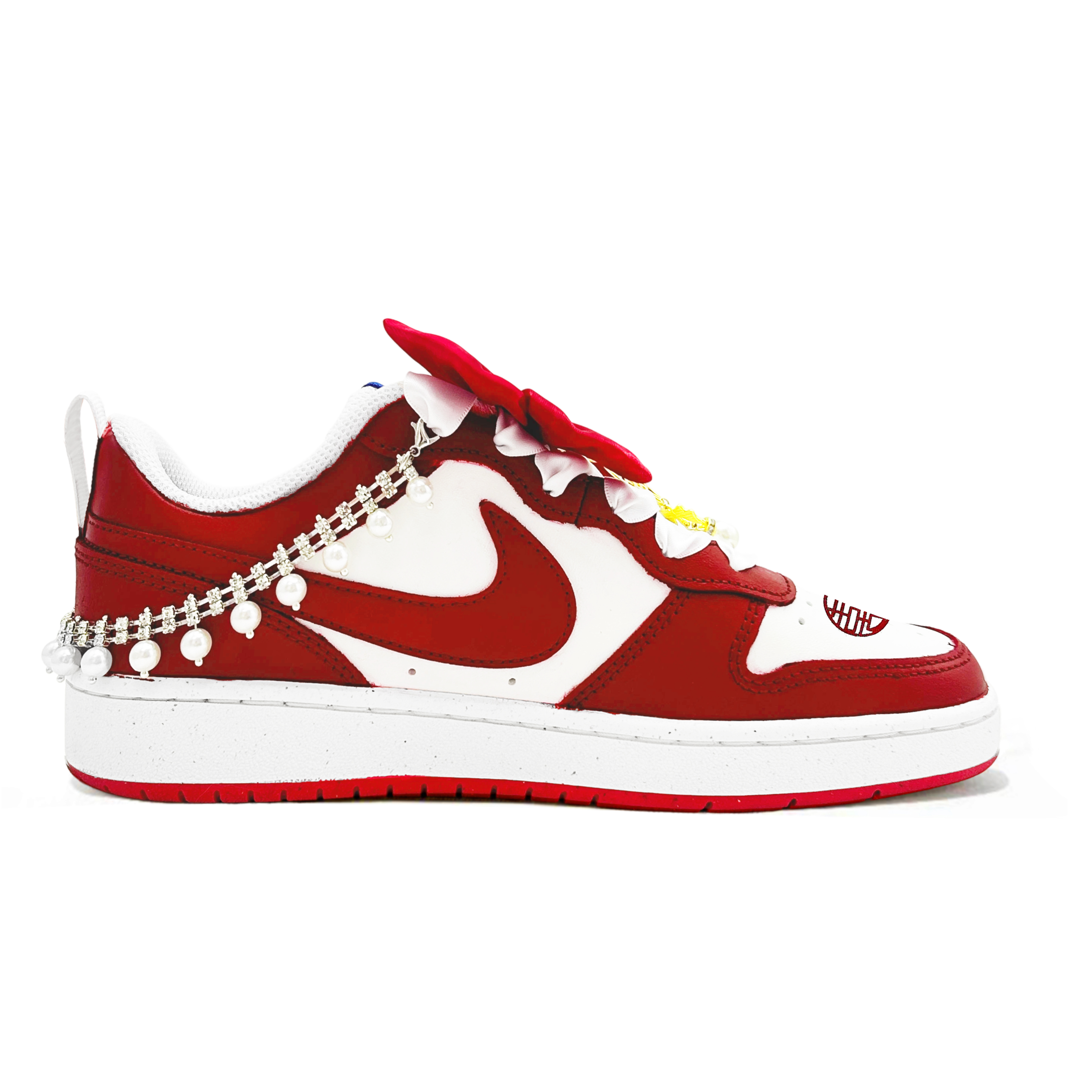 Nike Court Borough Lilith Bride Abrasion Resistant Breathable Low top Skateboard Shoes Women's White Red купить в интернет-магазине Yoocart с быстрой доставкой по России.
