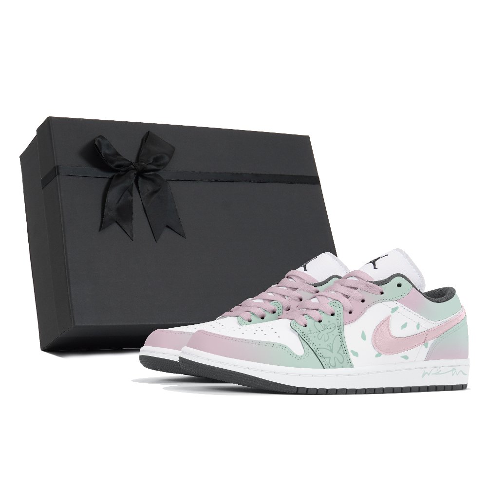Jordan Air Jordan 1 Abrasion Resistant Low Top Vintage Basketball Shoes Unisex Pink