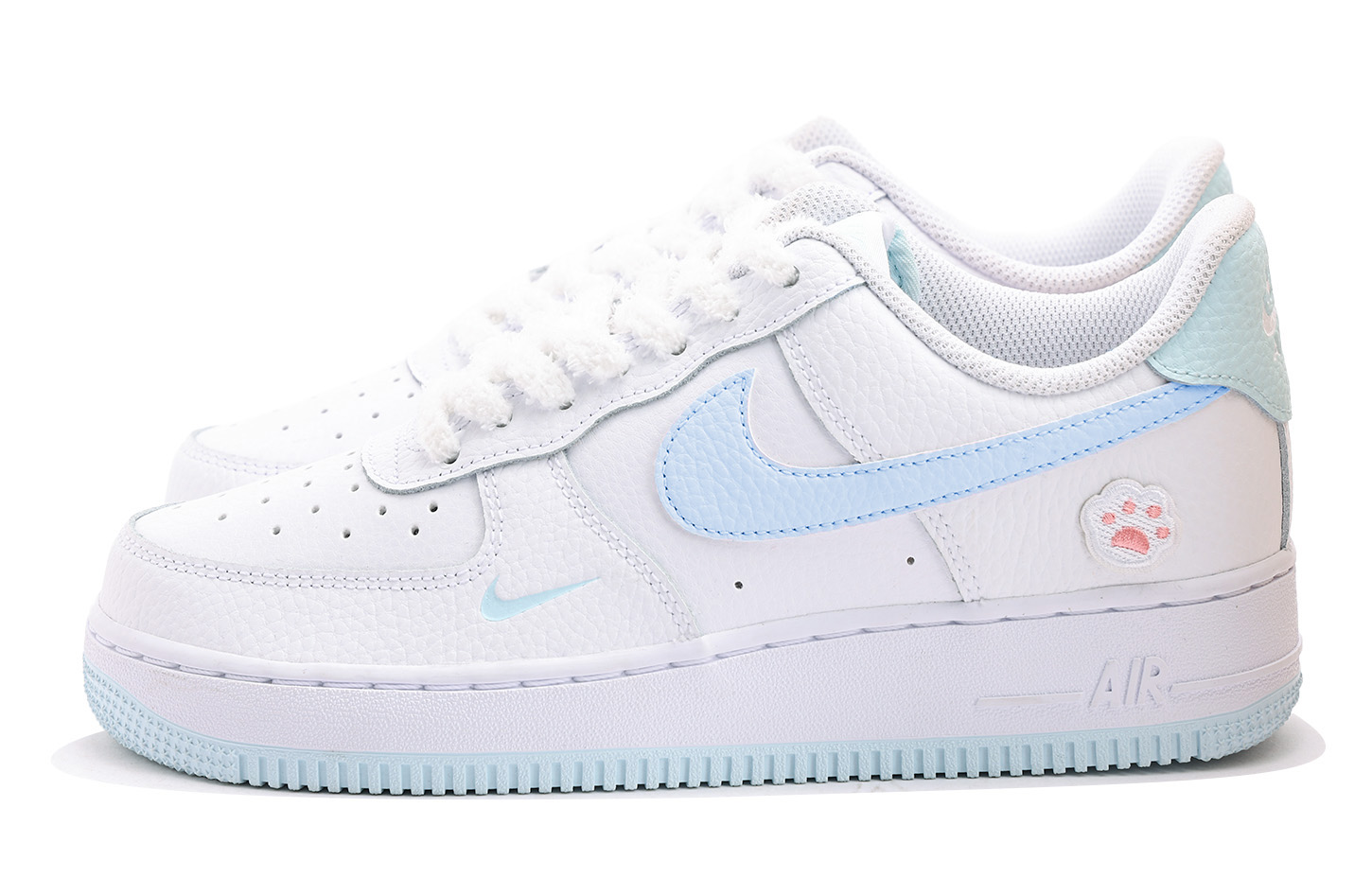 Nike Air Force 1 Anti Slip Wear Resistant Low Top Skateboard Shoes Women's White Blue купить в интернет-магазине Yoocart с быстрой доставкой по России.