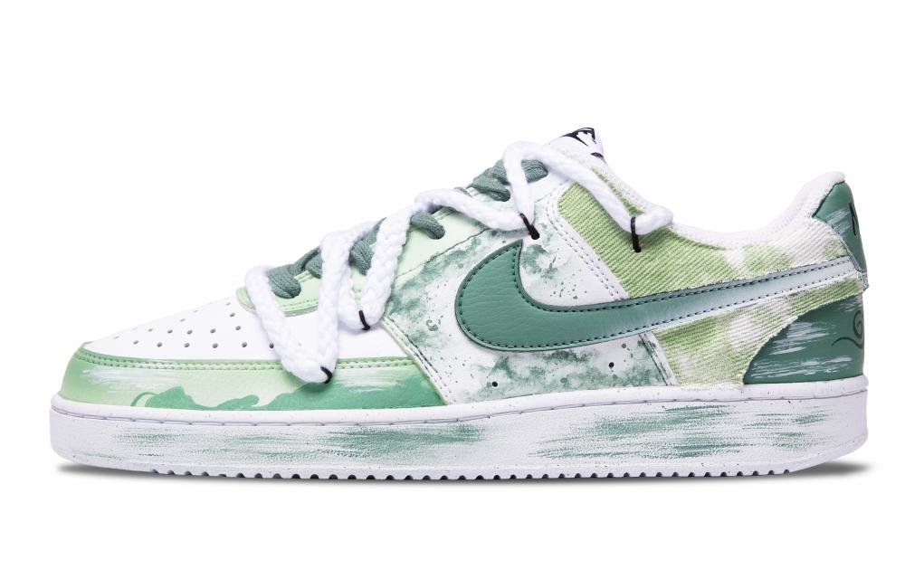 Nike Court Vision 1 Low Top Skateboard Shoes Unisex Green White