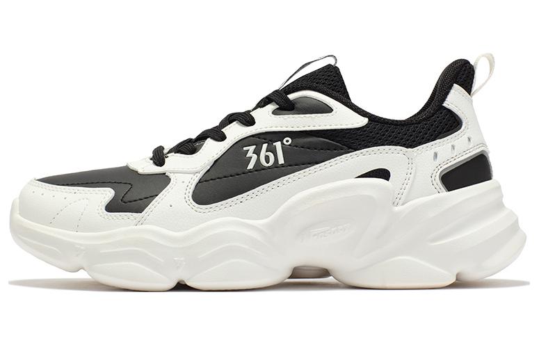361° Cloud Series Cloud Leather Upper Anti-Slip Wear-Resistant Low-Top Casual Shoes Women's White Black