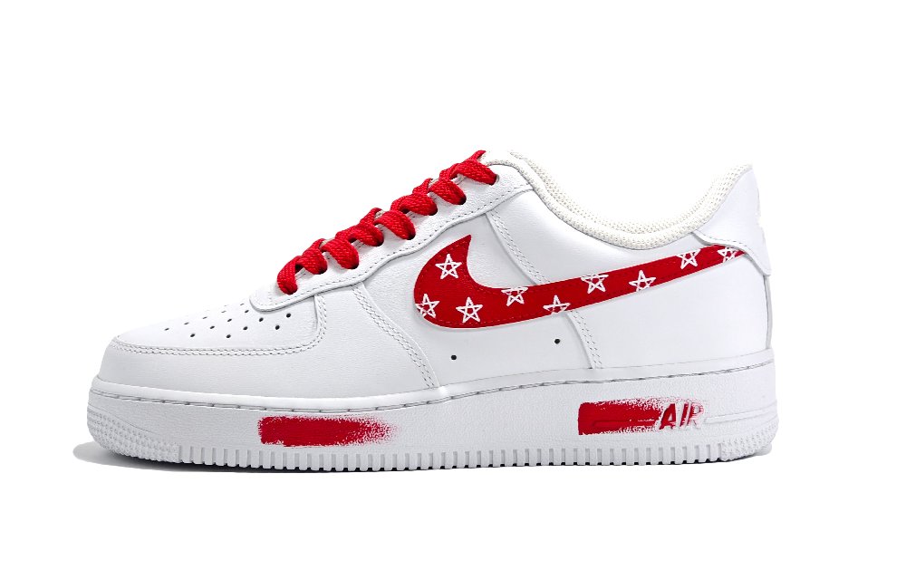 Nike Air Force 1 Slip Resistant, Abrasion Resistant, Breathable Low Top Skateboard Shoes Unisex Red White