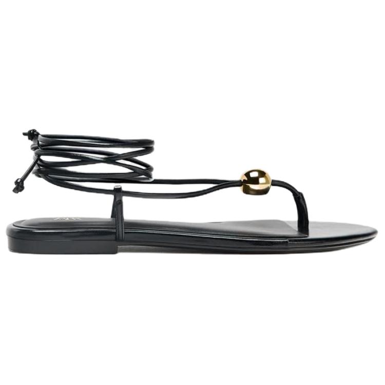 ZARA One Strap Sandals 1cm Women's Black купить в интернет-магазине Yoocart с быстрой доставкой по России.