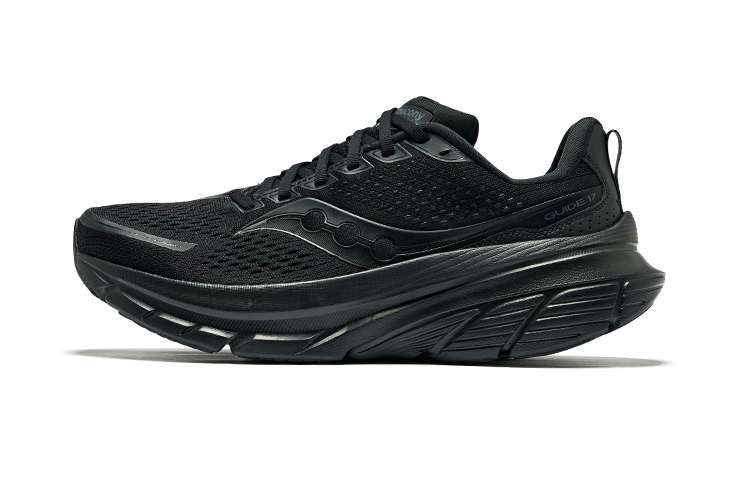 Saucony GUIDE 17 Breathable Low Top Training For Long Distance Running Shoes Men's Black