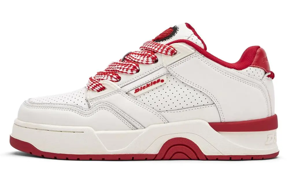 Dickies Low-Top Skateboard Shoes Unisex White Red