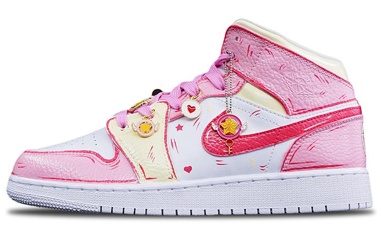 JORDAN Air JORDAN 1 Vintage Basketball Shoes Women's Mid-Top Pink