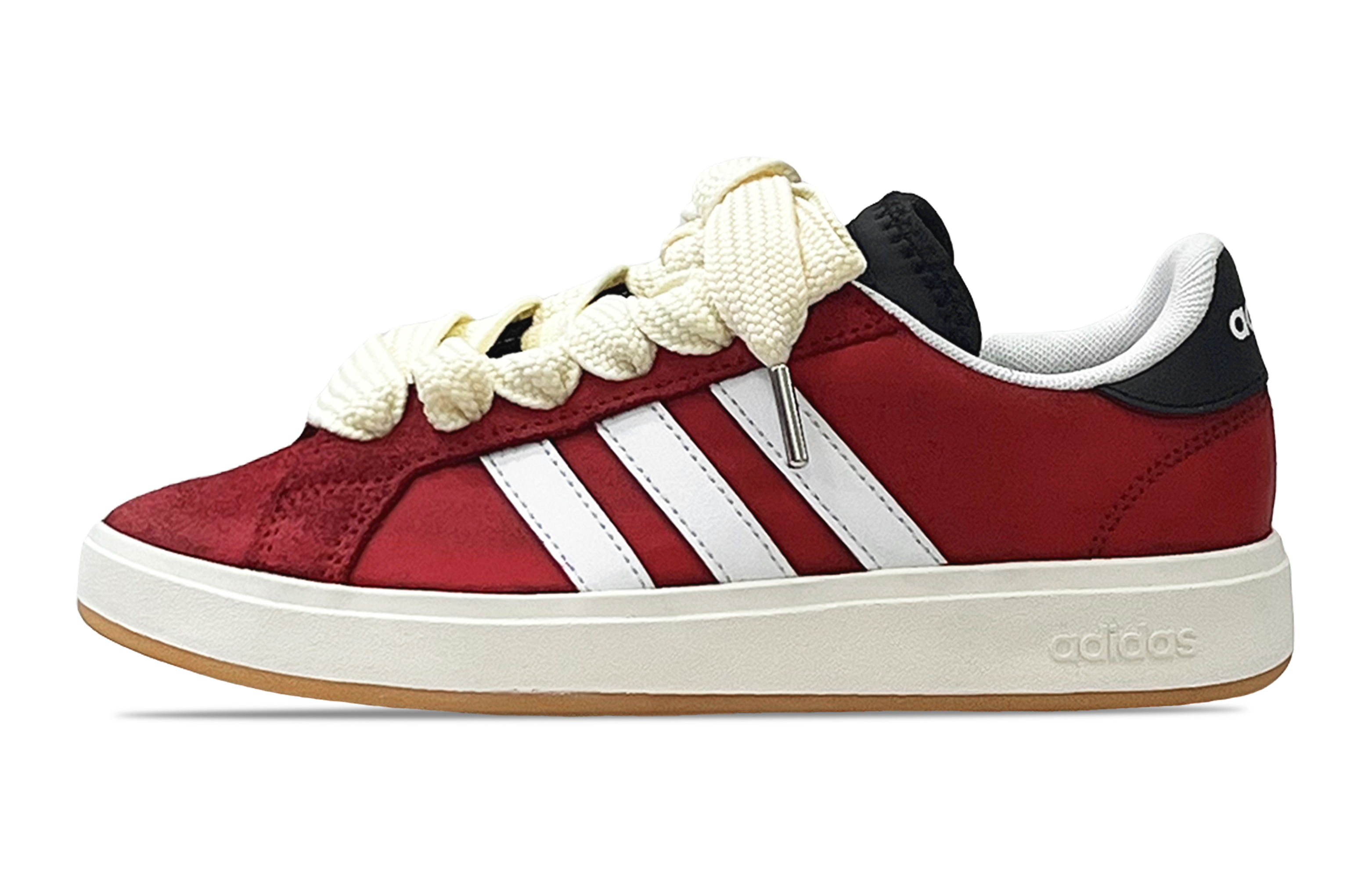 Adidas Grand Court Base 00s Scarlet Moonlight Abrasion Resistant Low top Skateboard Shoes Unisex