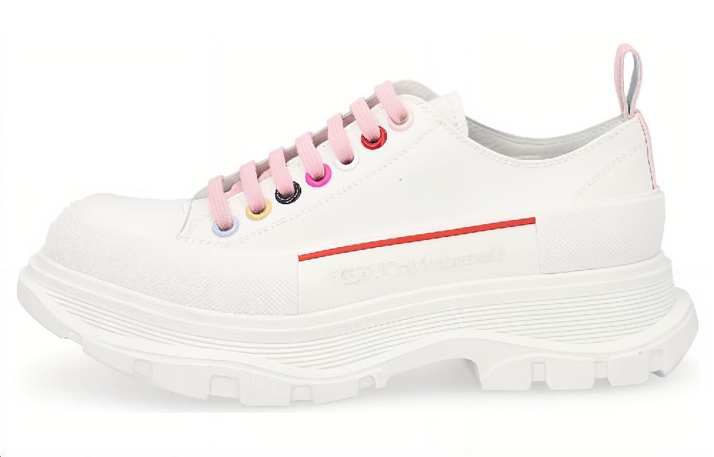 Alexander McQueen Tread Slick Low Lace Up White Multi Women's