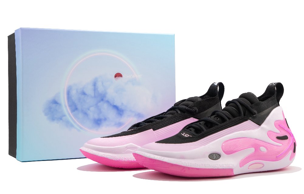 LiNing Wow11 Anti Slip Wear Resistant Low Top Basketball Shoes Men's Black White Pink