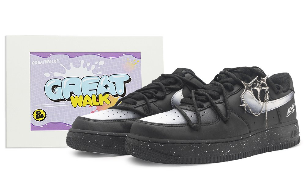 Nike Air Force 1 Anti-Slip Wear-Resistant Low-Top Skateboard Shoes Unisex Black
