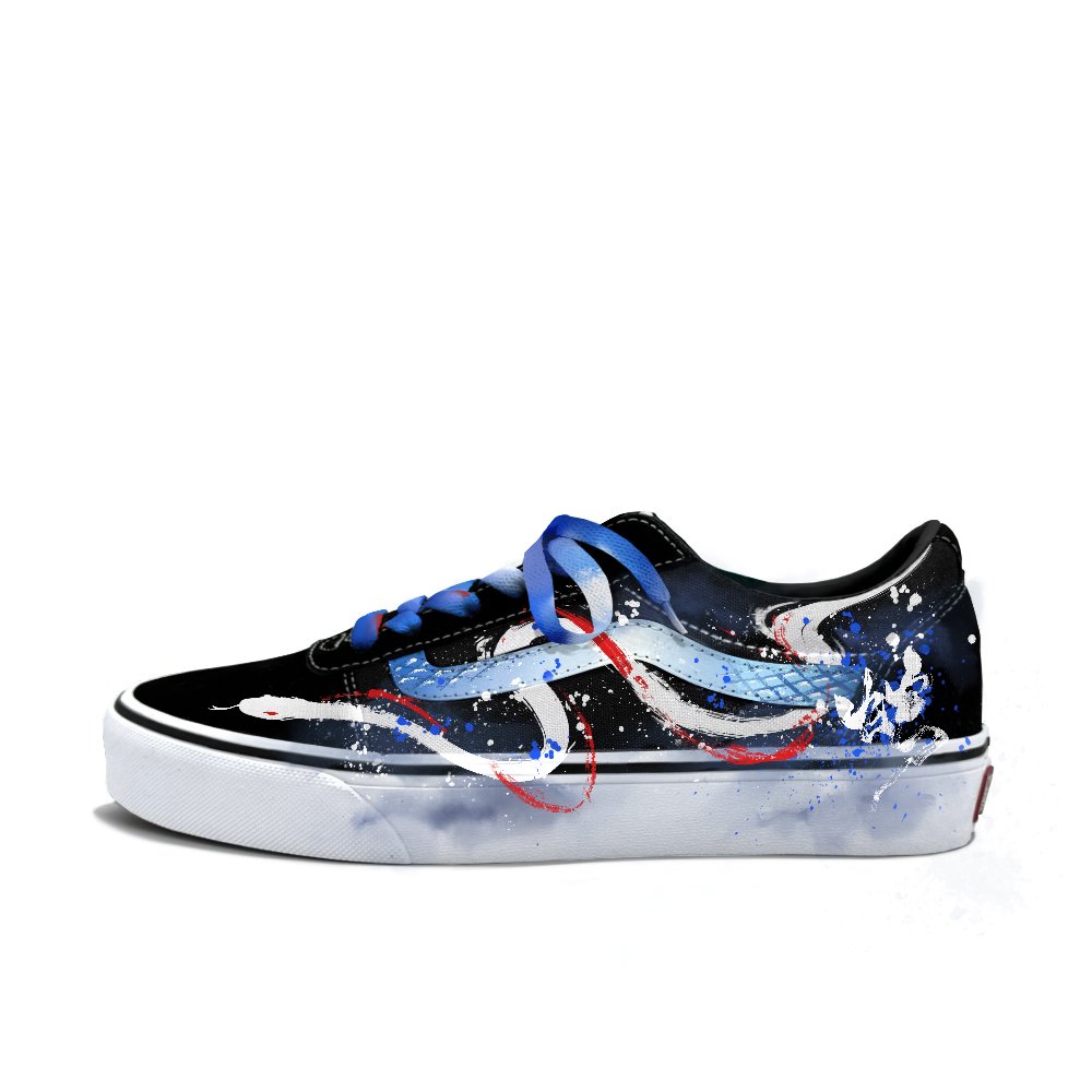 Vans Ward Abrasion Resistant Low Top Skateboard Shoes Men's Blue White