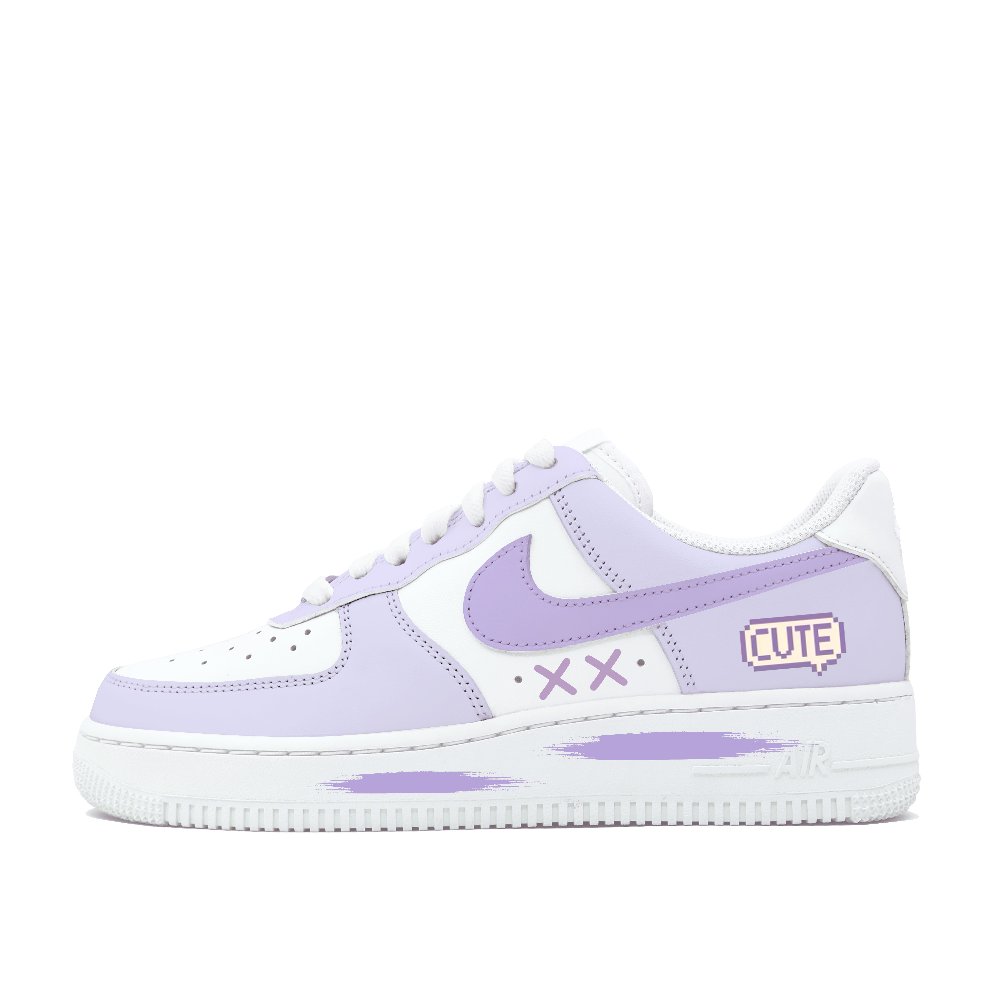 Nike Air Force 1 Anti Slip Wear Resistant Low Top Skateboard Shoes Women's Purple