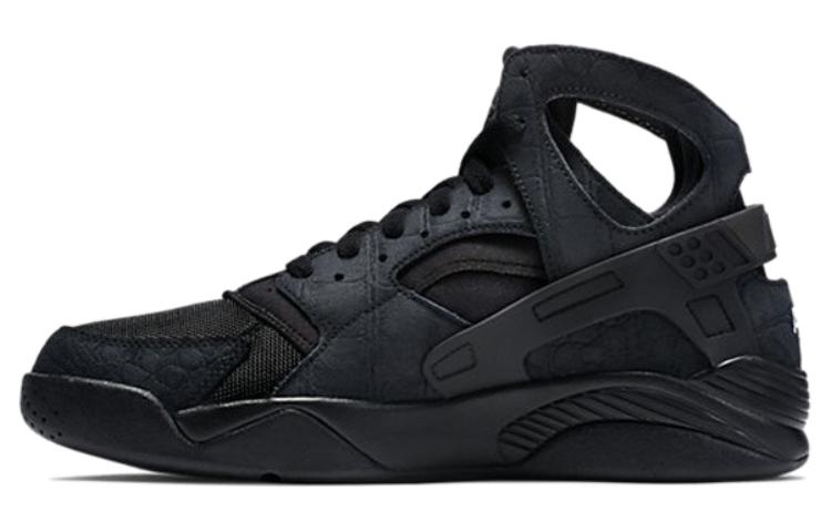 Nike Air Flight Huarache Slip-Resistant Mid-Top Vintage Basketball Shoes Unisex Black