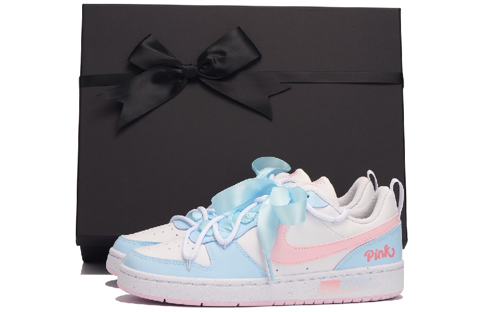 Nike Court Borough Slip-Resistant Coverage Low-Top Skateboard Shoes Women's Blue White