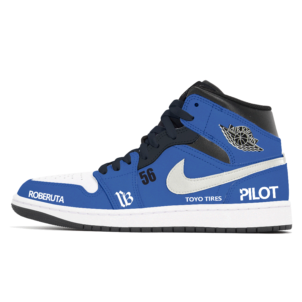 Jordan Air Jordan 1 Dust, Pilot Abrasion Resistant Mid top Vintage Basketball Shoes Men's Blue